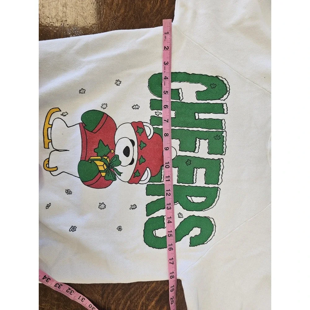 Cheers Polar Bear Sweatshirt Mens Medium White‎ Christmas Holiday Crewneck